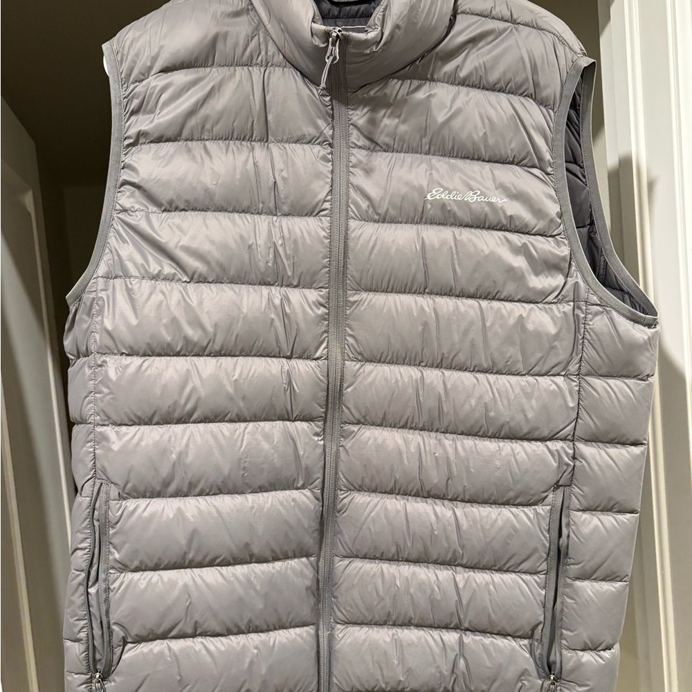 Eddie Bauer Light Gray Quilted Vest